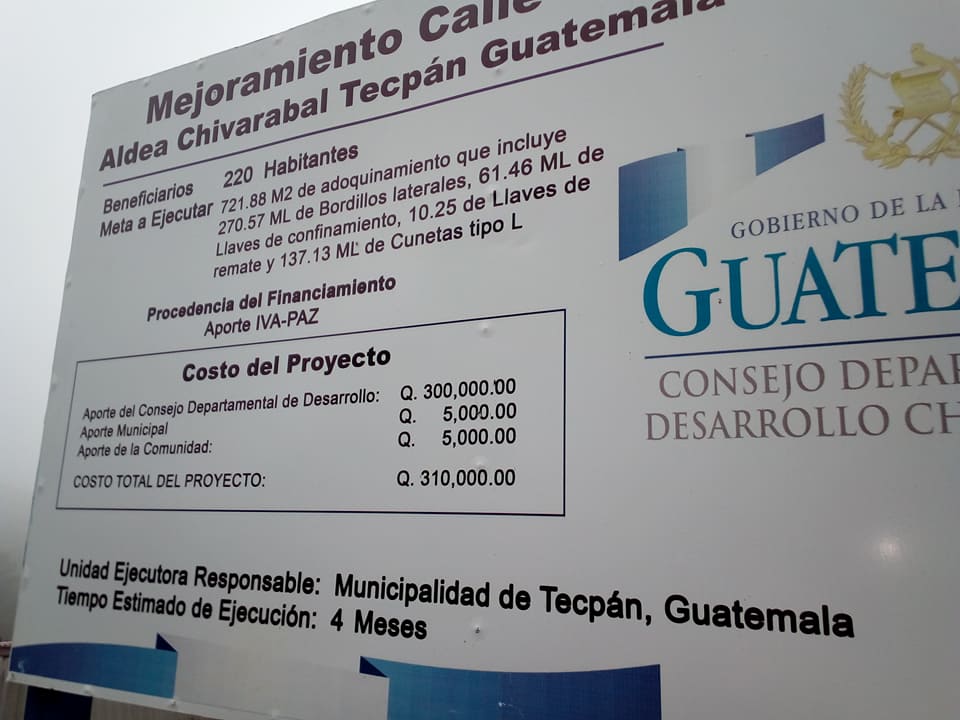 Inauguración proyecto Mejoramiento Calle Aldea Chivarabal  Tecpán Guatemala